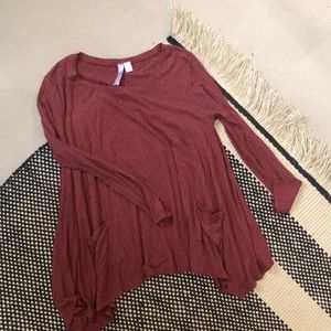 Maroon Long Sleeve Swing Shirt